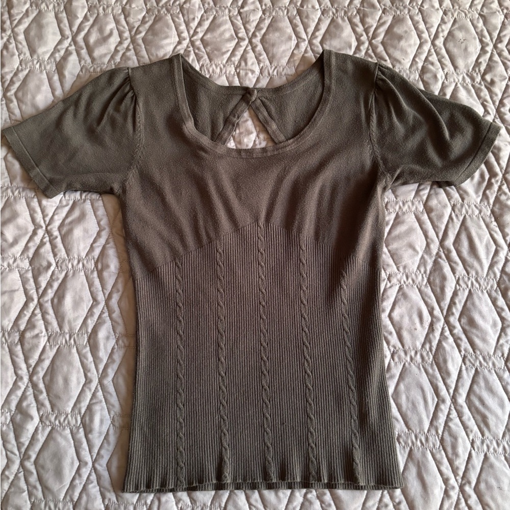 Deep Sage Green Knit Top - Suzy Shier